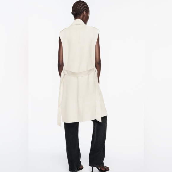 ZARA ~ LONG FAUX SUEDE WAISTCOAT - Picture 7 of 11
